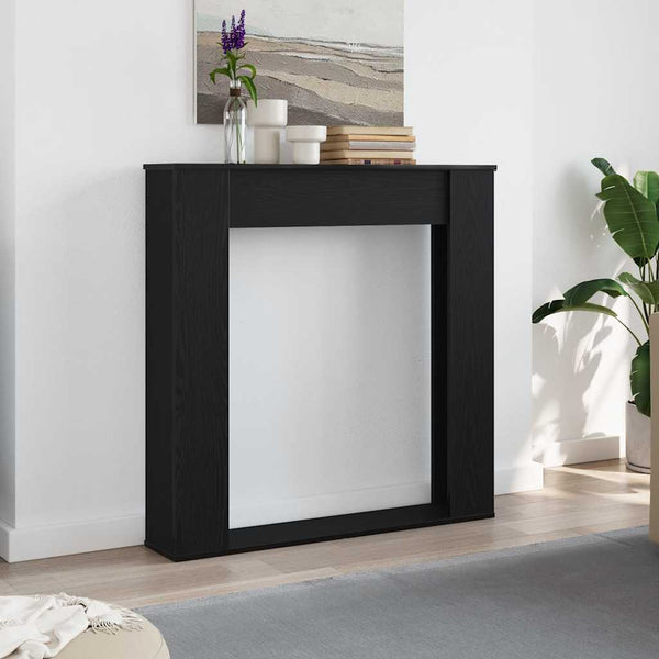 Schwarze Kaminumrandung Eichen-Optik 100cm