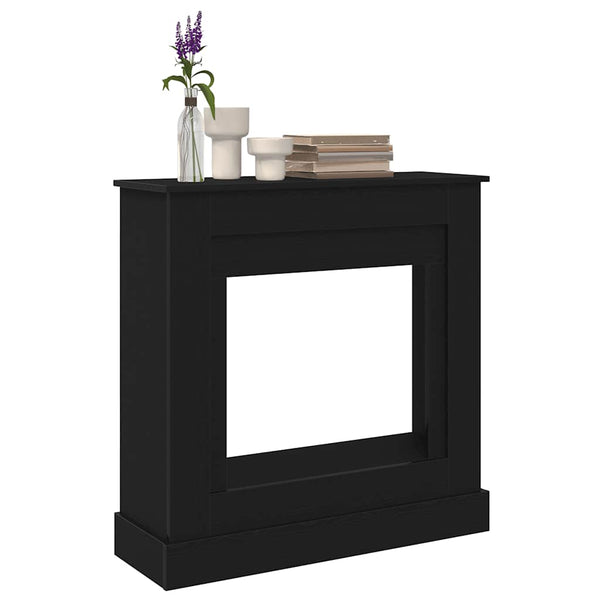 Schwarze Kaminumrandung Eichenoptik 90cm