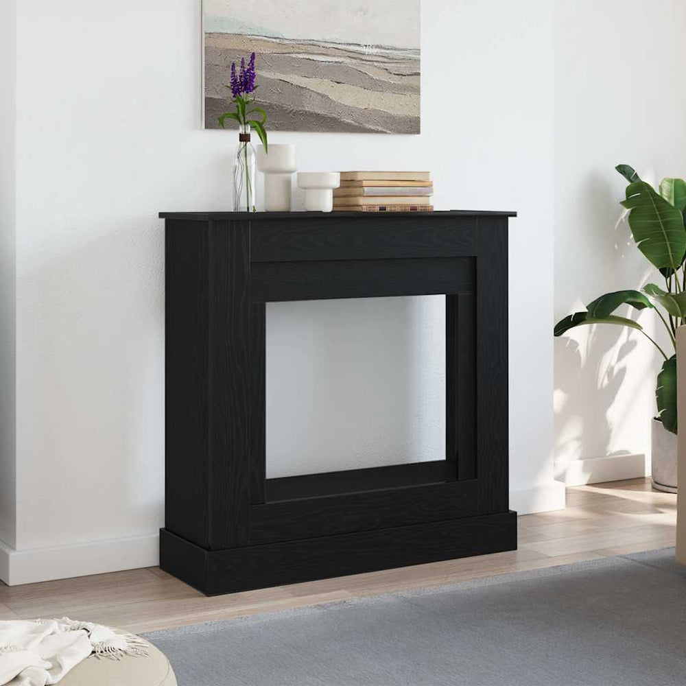 Schwarze Kaminumrandung Eichenoptik 90cm