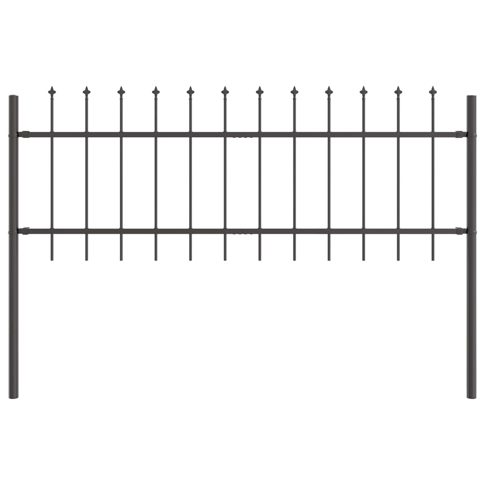 Gartenzaun 2er Set Grau Stahl 3,4x0,6m