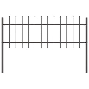 Gartenzaun 2er Set Grau Stahl 3,4x0,6m
