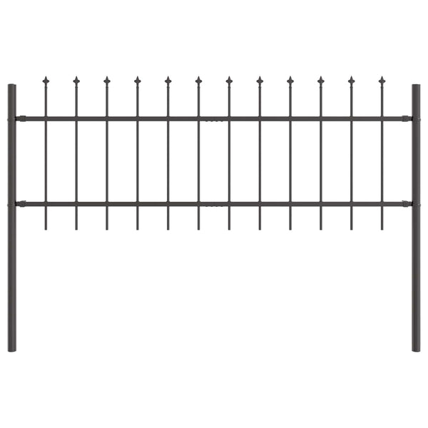 Gartenzaun 2er Set Grau Stahl 3,4x0,6m