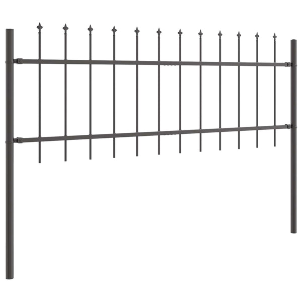 Gartenzaun 2er Set Grau Stahl 3,4x0,6m