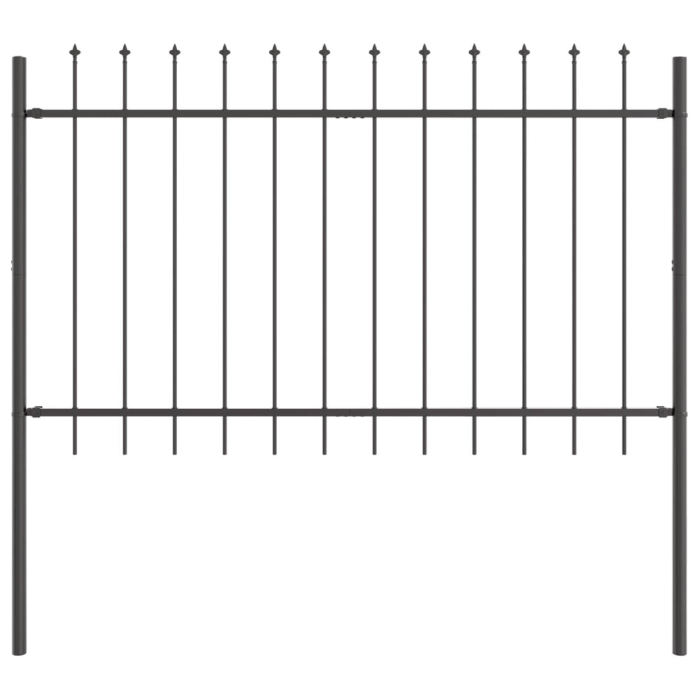 Gartenzaun 2er Set Grau Stahl 3,4x0,8m