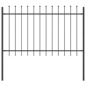 Gartenzaun 2er Set Grau Stahl 3,4x0,8m