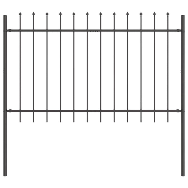Gartenzaun 2er Set Grau Stahl 3,4x0,8m