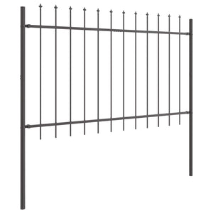 Gartenzaun 2er Set Grau Stahl 3,4x0,8m