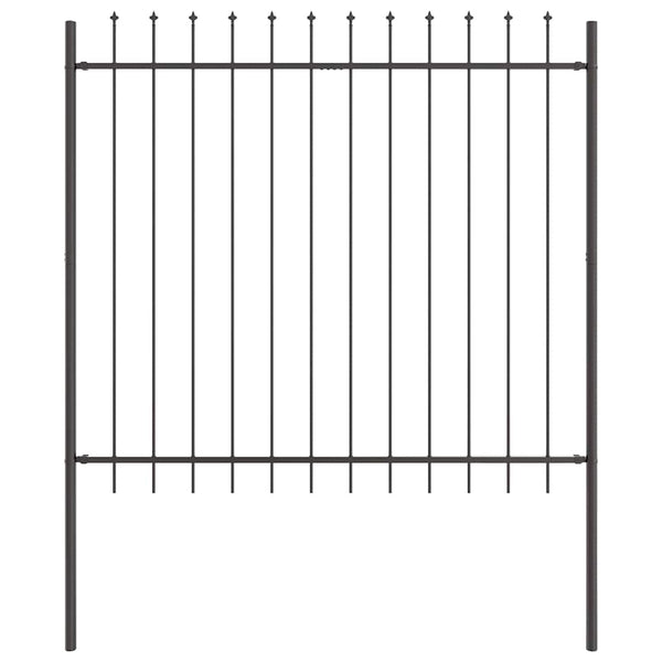 Gartenzaun 2er Set Grau 3,4m Stahl