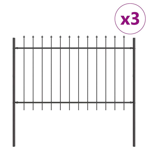 Gartenzaun Set Grau, 5,1 m