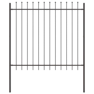 Grauer Gartenzaun, 3 Stück, 5,1x1,5 m