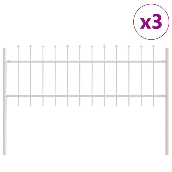Gartenzaun Set Weiß, 3-teilig
