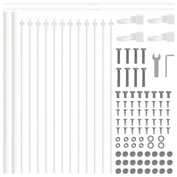 Gartenzaun Set Weiß, 3-teilig