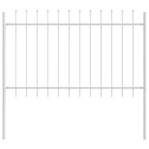 Gartenzaun Set, 3-teilig, Weiß, Stahl