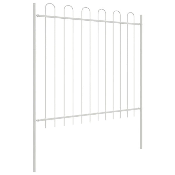 Gartenzaun Set Weiß 5,1x1m Stahl