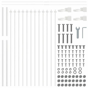 Weißer Gartenzaun 3er Set, 5,1x1,2m
