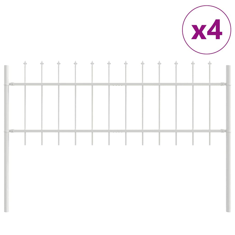 vidaXL Clôture de Jardin 4 pcs Blanc 6,8 x 0,6 m Acier thermolaqué