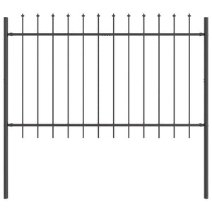Gartenzaun Set Grau, 5-teilig, Stahl