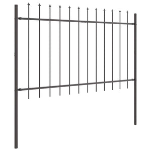Grauer Gartenzaun, 5-teilig, 8,5 x 1,2 m