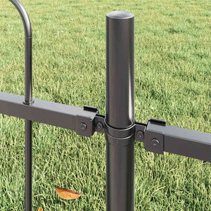 Gartenzaun 5er Set Grau 8,5x1,5m Stahl