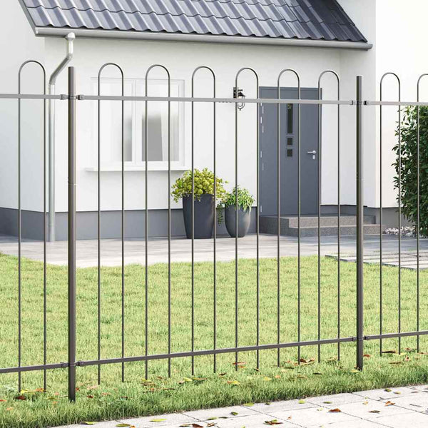 Gartenzaun 5er Set Grau 8,5x1,5m Stahl