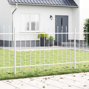 Weißer Gartenzaun, 5-teilig, Stahl