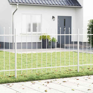 Gartenzaun Set Weiß, 5-teilig, Stahl