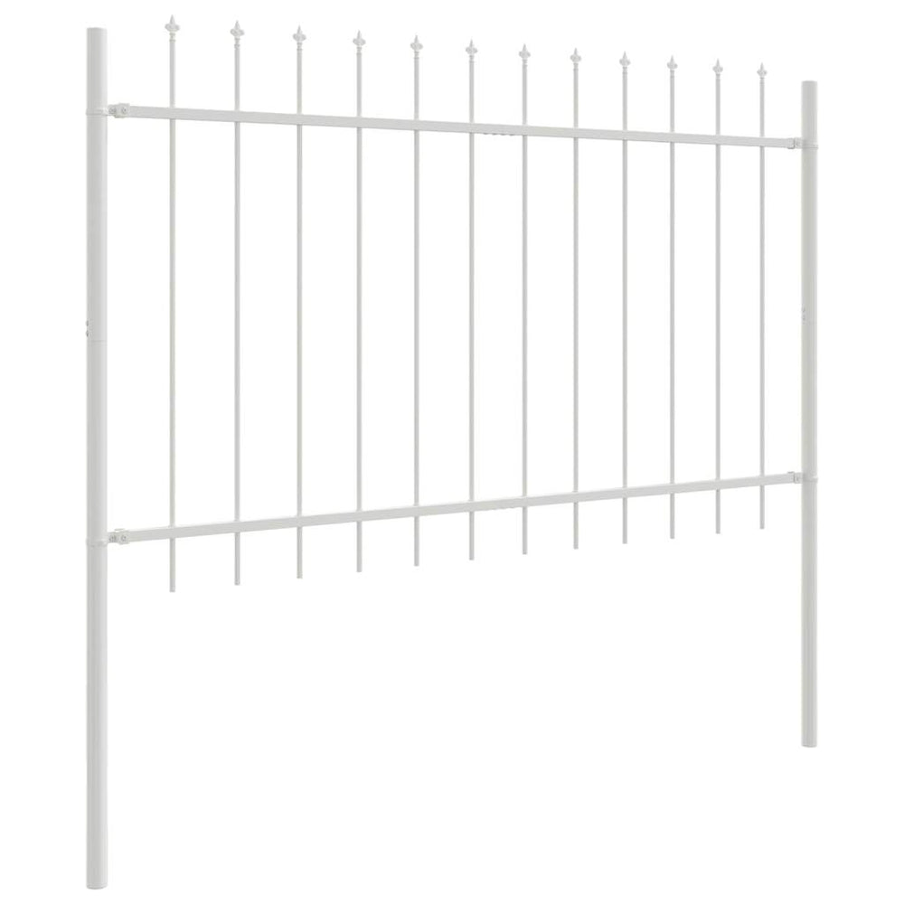 vidaXL Clôture de jardin 5 pcs Blanc 8,5 x 1,2 m Acier poudré