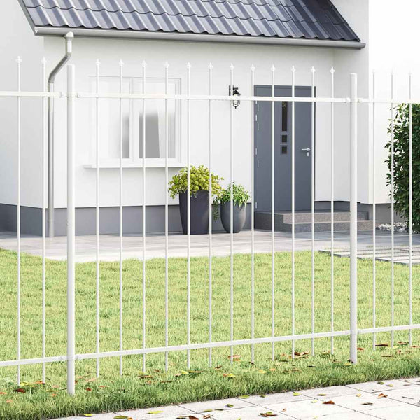 Weißer Gartenzaun 8,5x1,5m, 5er Set