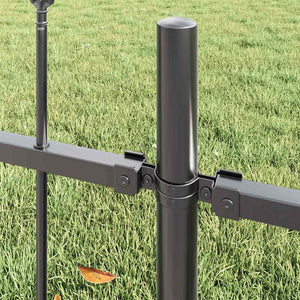 Gartenzaun 6er Set Grau Stahl 10,2x0,6m