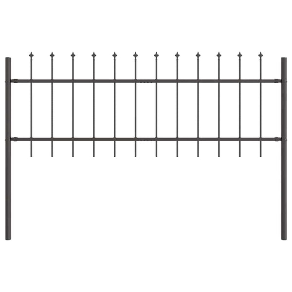 Gartenzaun 6er Set Grau Stahl 10,2x0,6m