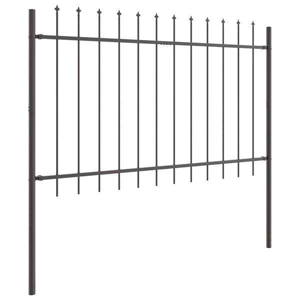 Grauer Gartenzaun, 6-teilig, 10,2 x 1 m