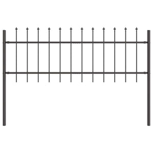Gartenzaun-Set, 7-teilig, Grau, 11,9x0,6 m