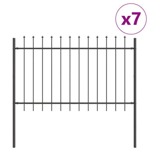 Grauer Gartenzaun 7-teilig, 11,9 x 1,2 m