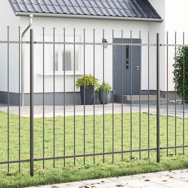Gartenzaun Set Grau, 7-teilig, 11,9x1,5 m