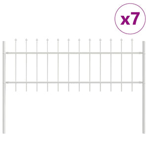Gartenzaun, 7-teilig, Weiß, 11,9 x 0,6 m