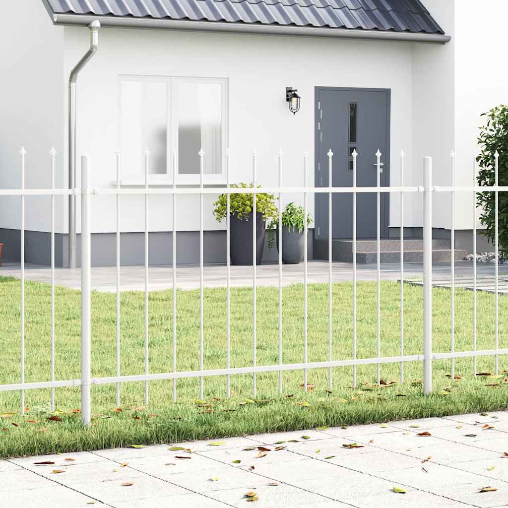Gartenzaun 7-teilig Weiß, 11,9x0,8 m