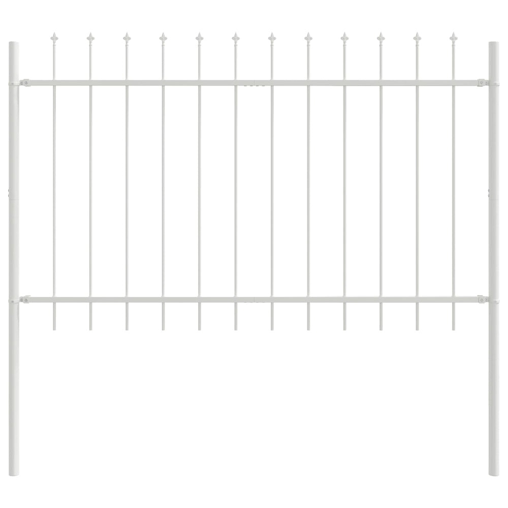 vidaXL Clôture de jardin 7 pcs Blanc 11,9 x 1,2 m Acier poudré