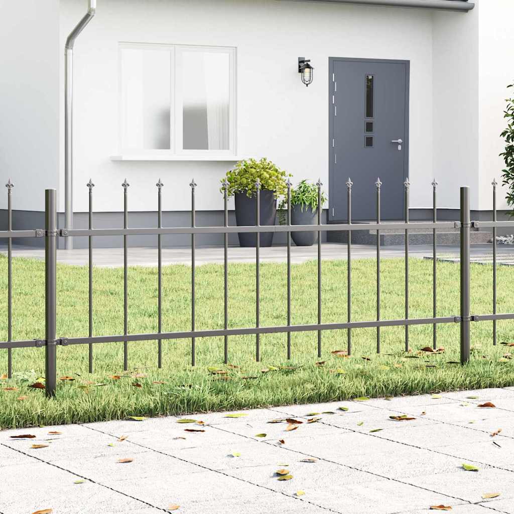 Gartenzaun 8er-Set Grau, 13,6x0,6 m