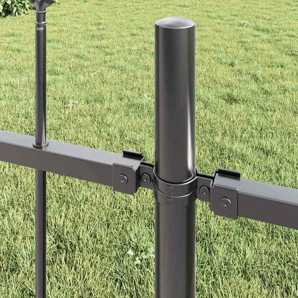Gartenzaun 8-teilig Grau, 13,6x1,2 m