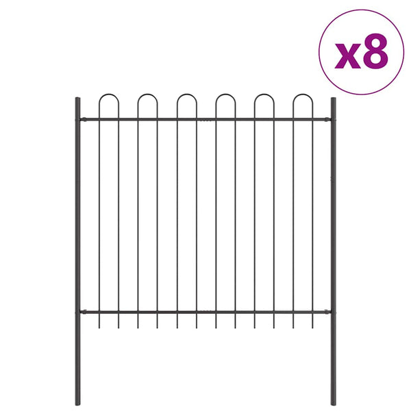 Grauer Gartenzaun, 8-teilig, 13,6 x 1,5 m