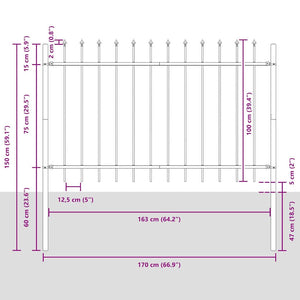 Gartenzaun 9-teilig Weiß, 15,3 x 1 m