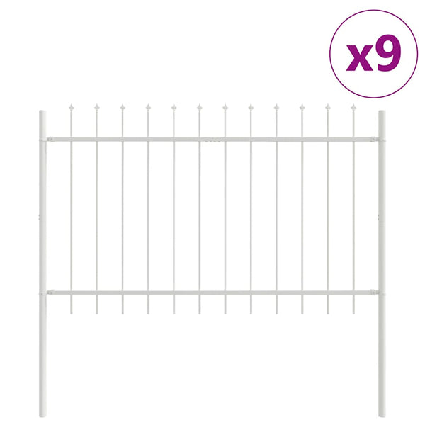 Weißer Gartenzaun, 9-teilig, 15,3 x 1,2 m
