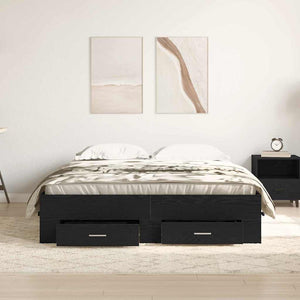 Bettrahmen 160x200 cm Schwarz Eichen-Optik