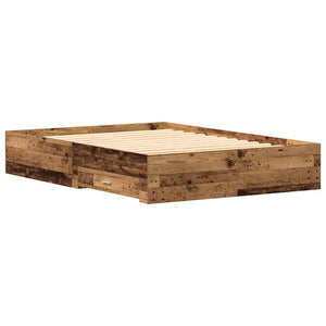 Bettrahmen mit Schubladen 140x200 Altholz