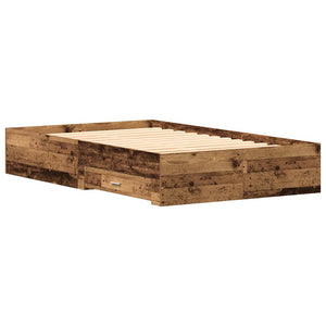 Bettrahmen Altholz 120x200 cm mit Schubladen