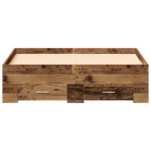 Bettrahmen Altholz 120x200 cm mit Schubladen