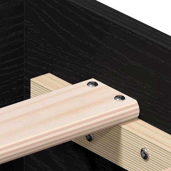 Bettrahmen 140x190 cm Schwarz Eichenoptik