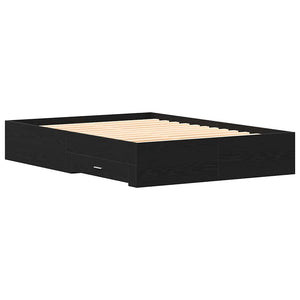 Bettrahmen 140x190 cm Schwarz Eichenoptik
