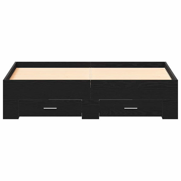 Bettrahmen 140x190 cm Schwarz Eichenoptik