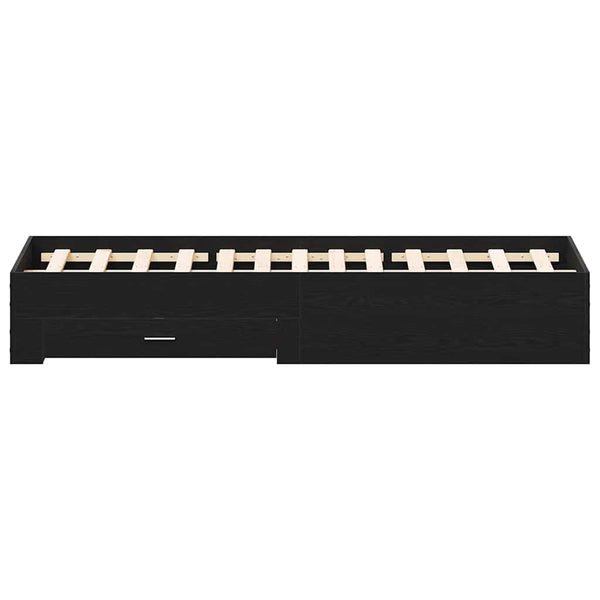 Bettrahmen 140x190 cm Schwarz Eichenoptik